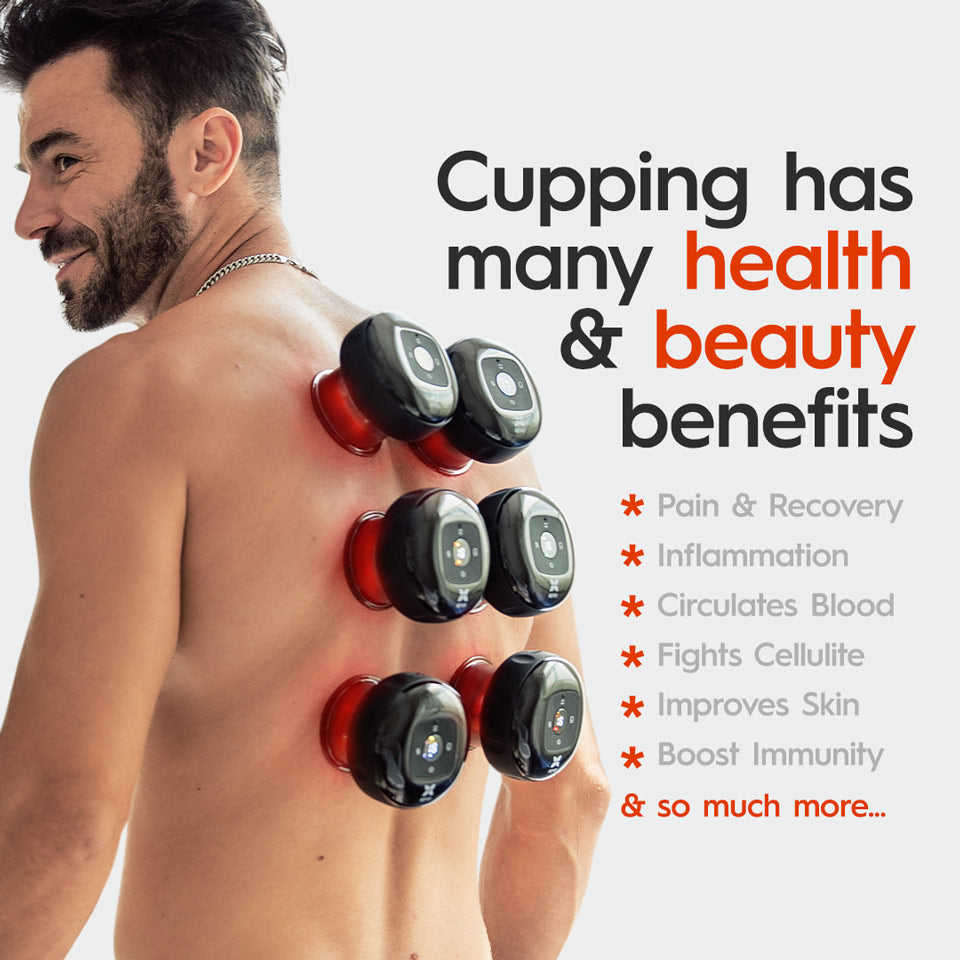 REVO cupping massager positioned on the back for targeted massage
