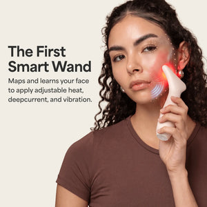 REVO Face Genie facial device infographic showing skincare absorption concept
