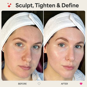REVO Face Genie before and after skincare results graphic