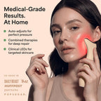 REVO Face Genie brightening skincare before and after graphic
